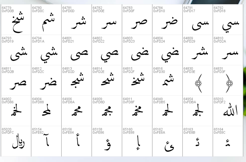 Nama-Font-Arab